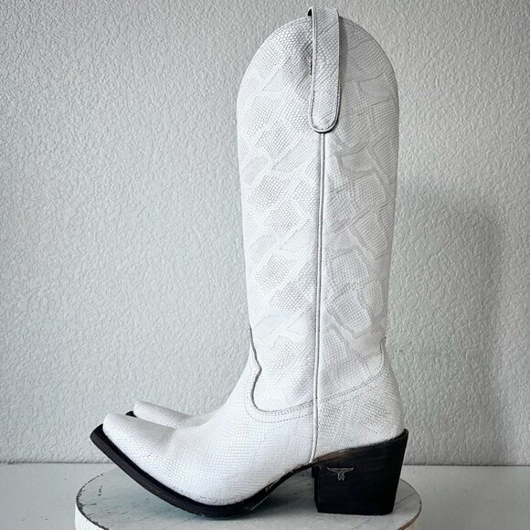 Lane SMOKESHOW White Womens Cowboy Boots 9 Leather Western Style Cowgirl Tall - Picture 5 of 13